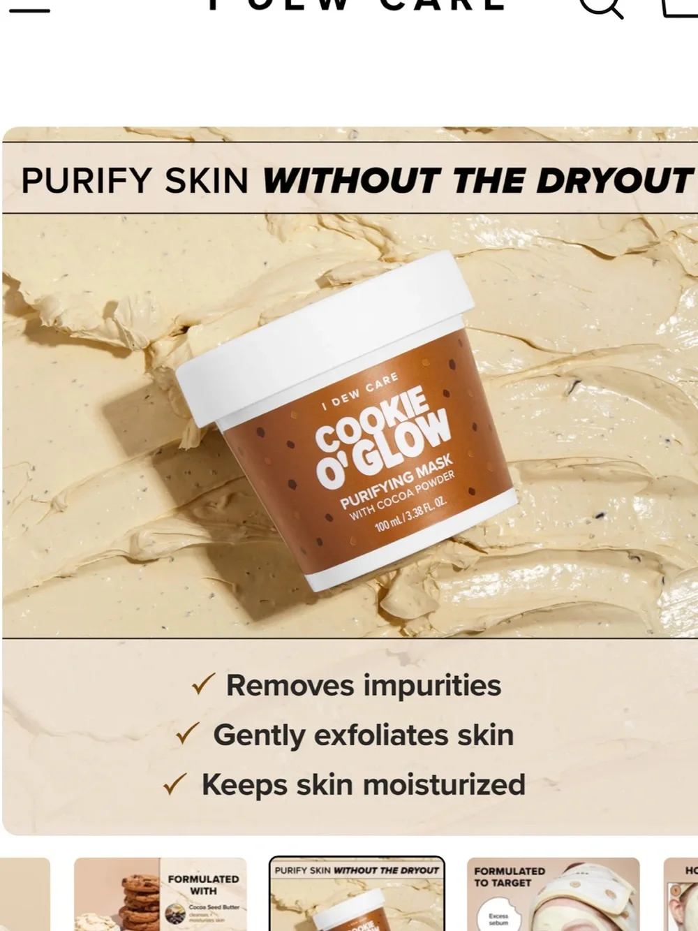 I Dew Care Cookie O'Glow Purifying Mask - Brown